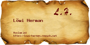 Löwi Herman névjegykártya